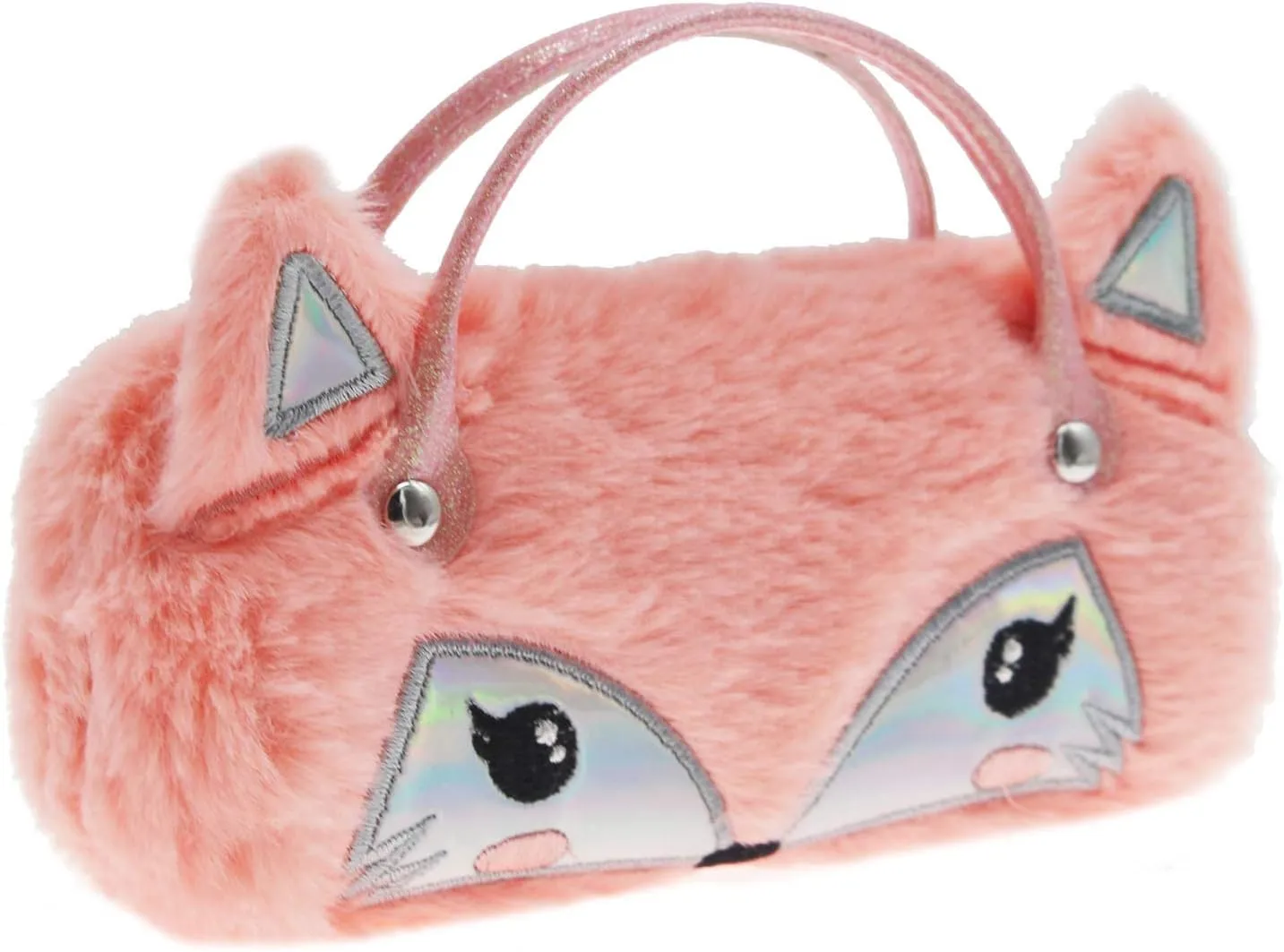 Kids Girls Boys Fluffy Faux Fur Unicorn Eyeglass Case Plush Eyewear Glasses Case Hard Shell with Handle