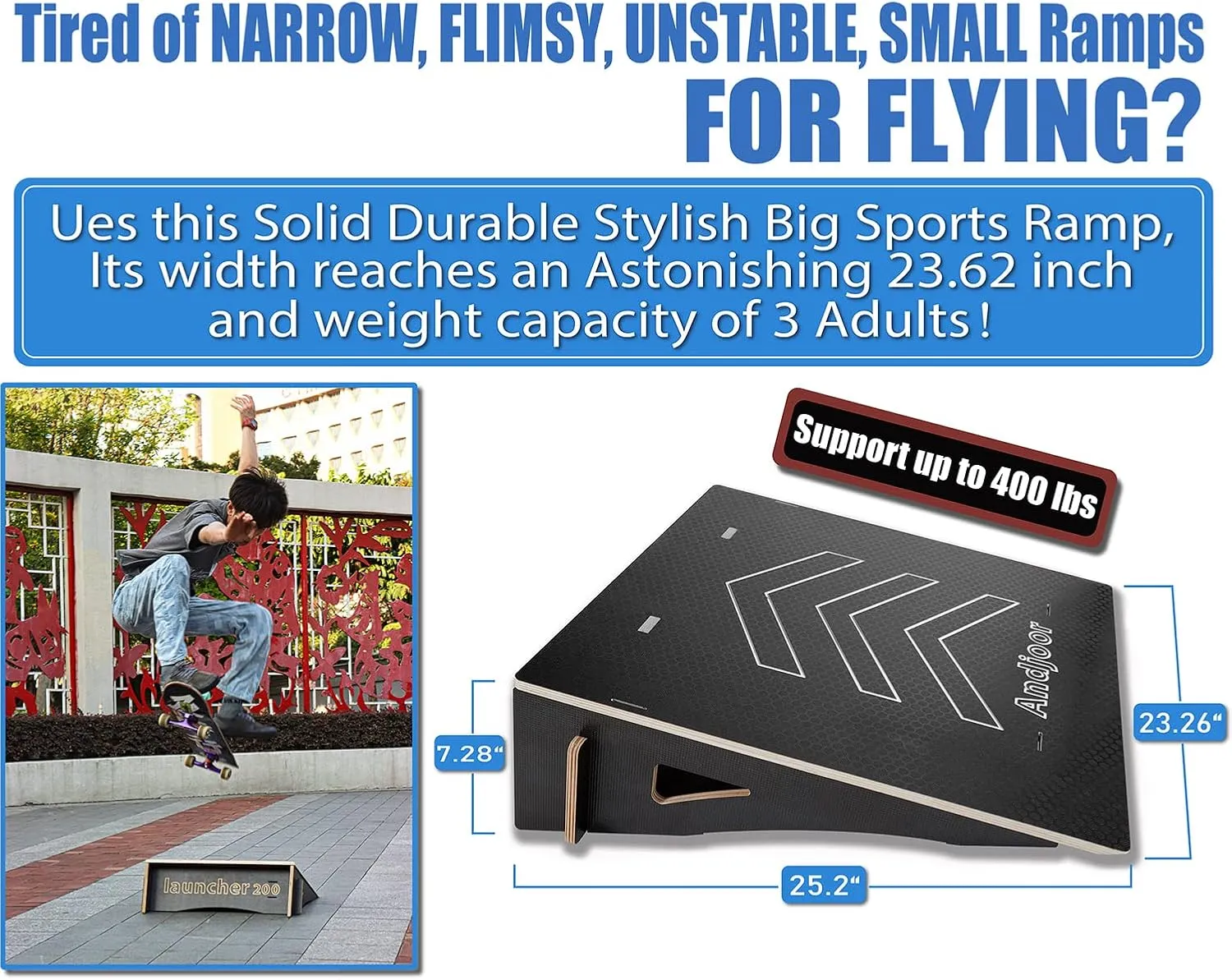 Kids Skateboard & Bike Ramp - BMX, Scooter, RC Car & Dirt Bike Ramps with Jumps