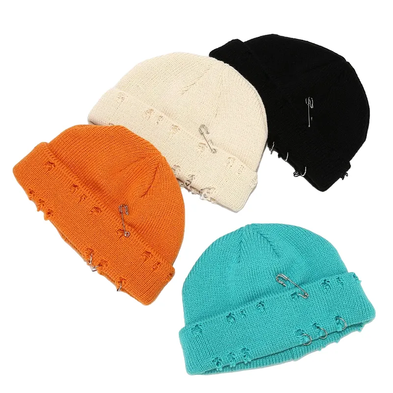 Knitted Distressed Beanie