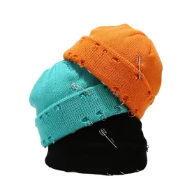Knitted Distressed Beanie