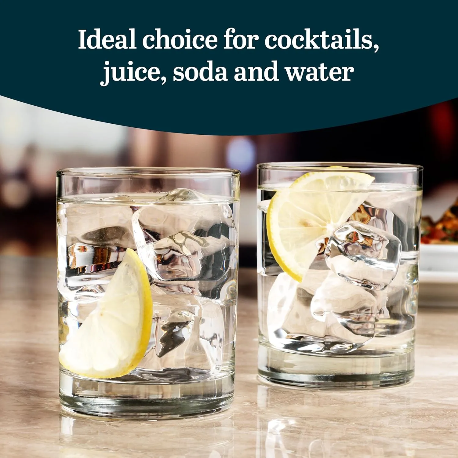 Libbey Heavy Base Double Old Fashioned Glasses - Elegant Whiskey Glasses Set of 12 - Dishwasher Safe Cocktail Glass for Cocktails, Juice, and More