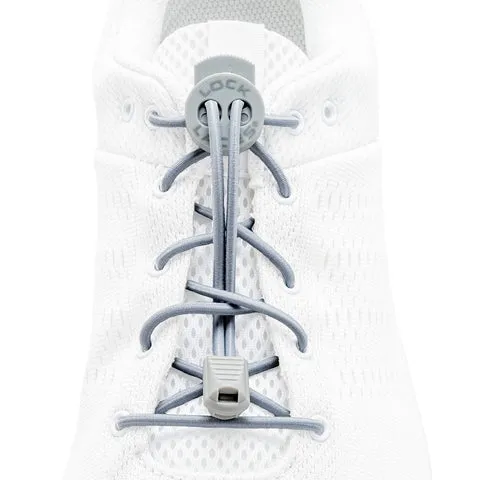 Lock Laces Solid No-Tie Shoelaces - Solid Gray