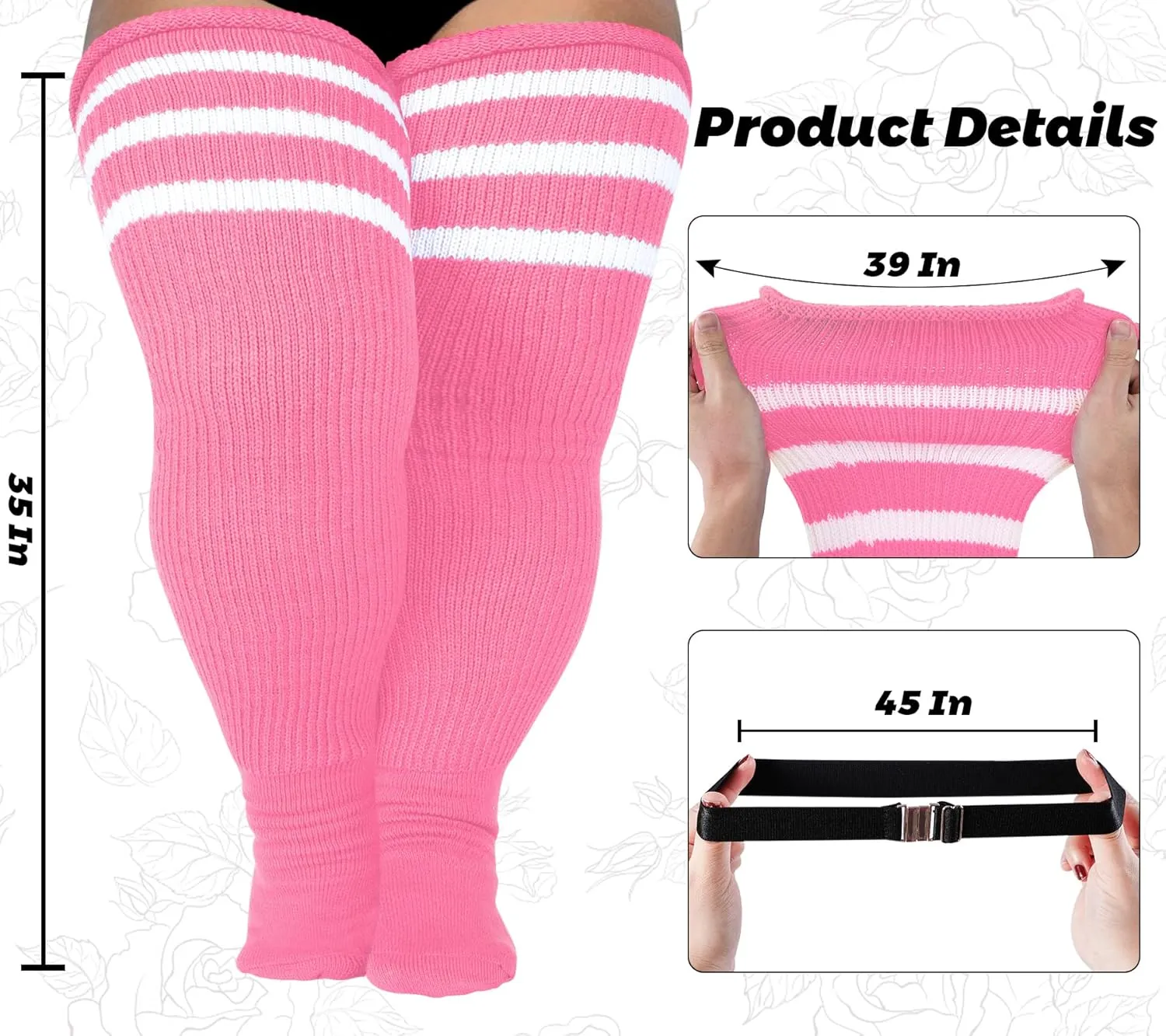 LOUSGUTA Plus Size Thigh High Socks for Thick Thighs- Extra Long Womens Cable Knitted Over Knee High Leg Warmer