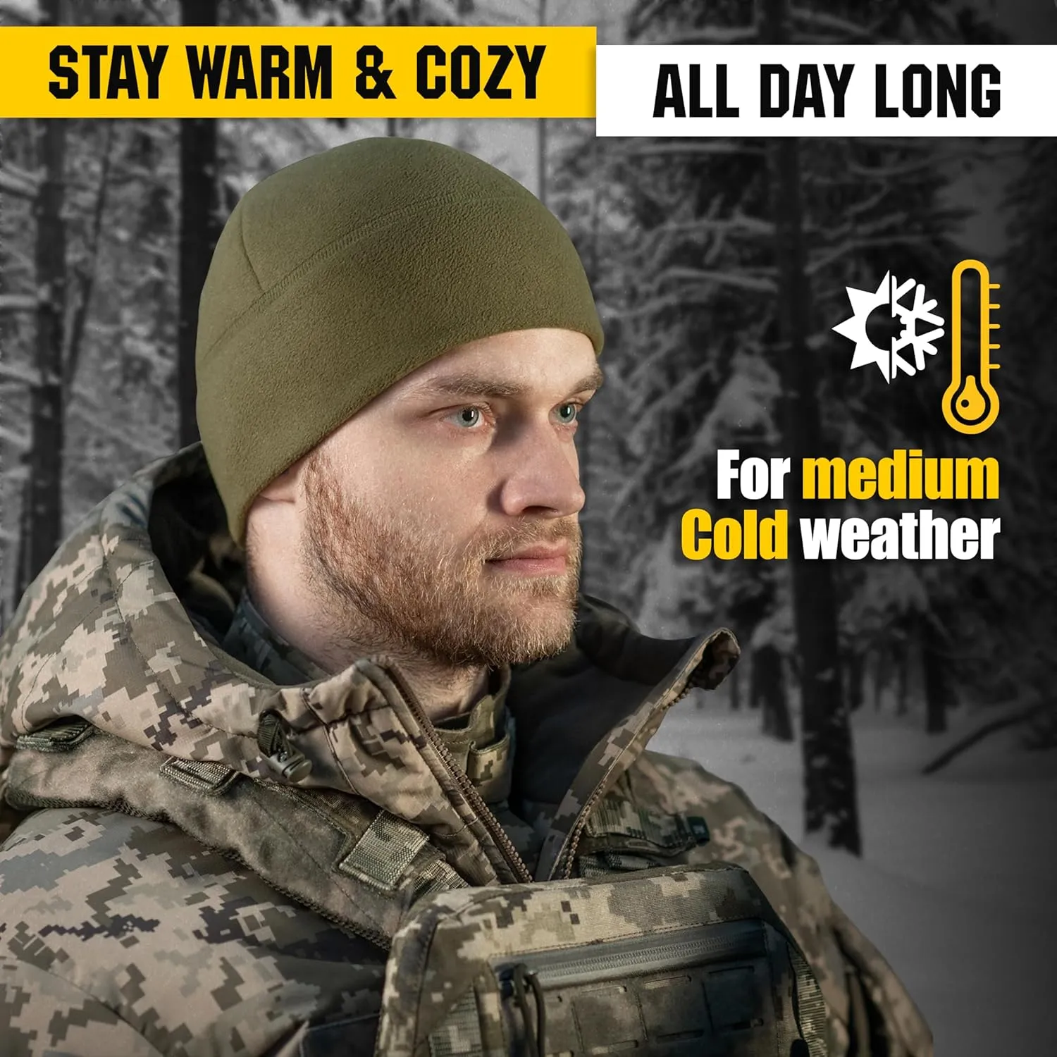 M-Tac Elite Fleece Watch Cap - Military Tactical Beanie Hat Winter Skull Cap
