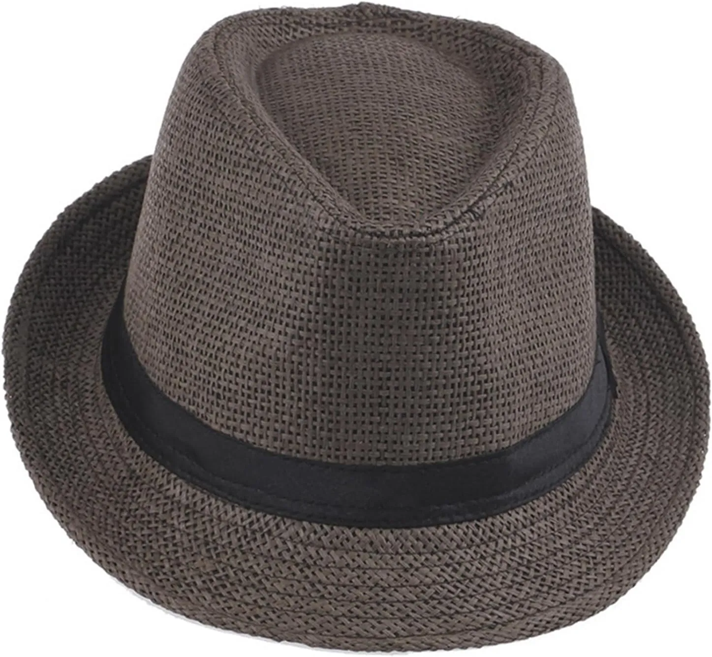 Men & Kids Jazz Hat Old Man Cap Short Brim Sun Hat Breathable Fedora Hat Summer Casual Straw