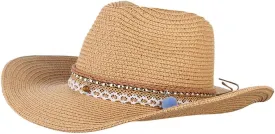 Men Women's Felt Wide Brim Western Cowboy Outdoor Fedora Hats with Belt Classic Straw Summer Cowboy Hat Decorative
