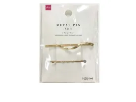 Metal Pin Set - Wave Gold Color -