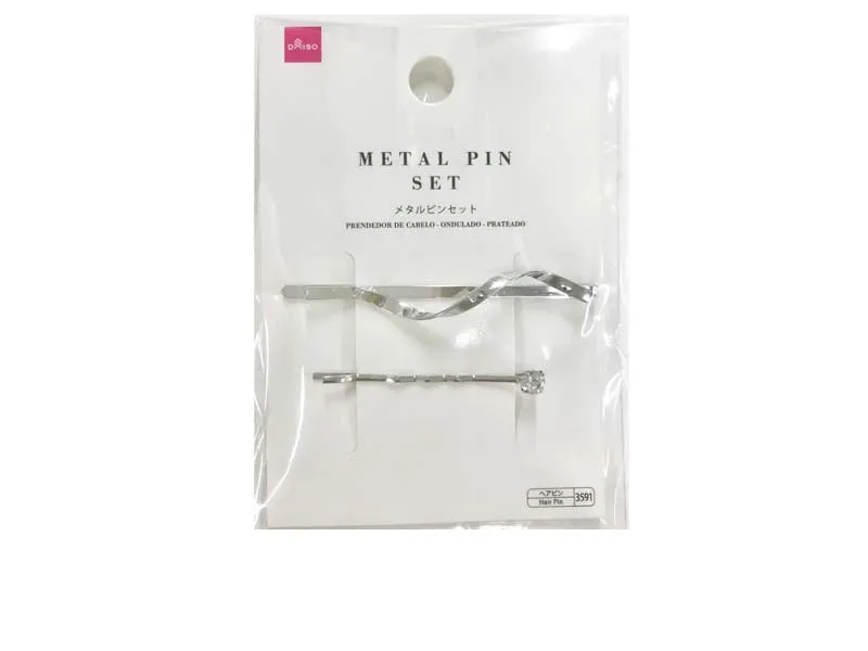 Metal Pin Set - Wave Silver Color -