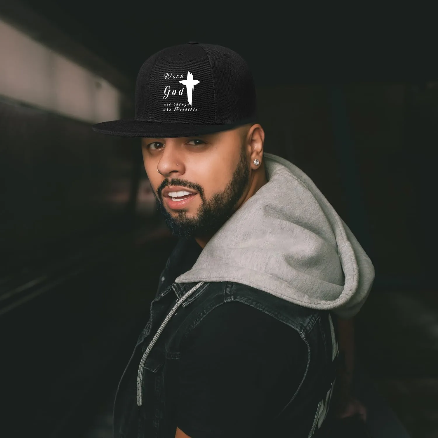 Motorcycle Skull Hat Flat Bill Hats for Men Snap Backpack Mens Hats Snapback Baseball Cap for Teens Boys