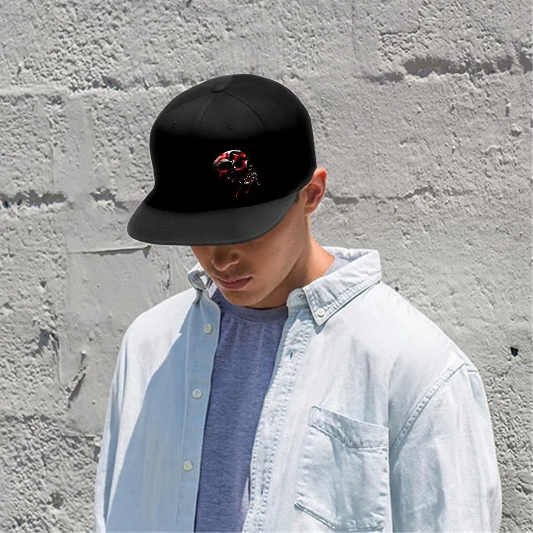 Motorcycle Skull Hat Flat Bill Hats for Men Snap Backpack Mens Hats Snapback Baseball Cap for Teens Boys