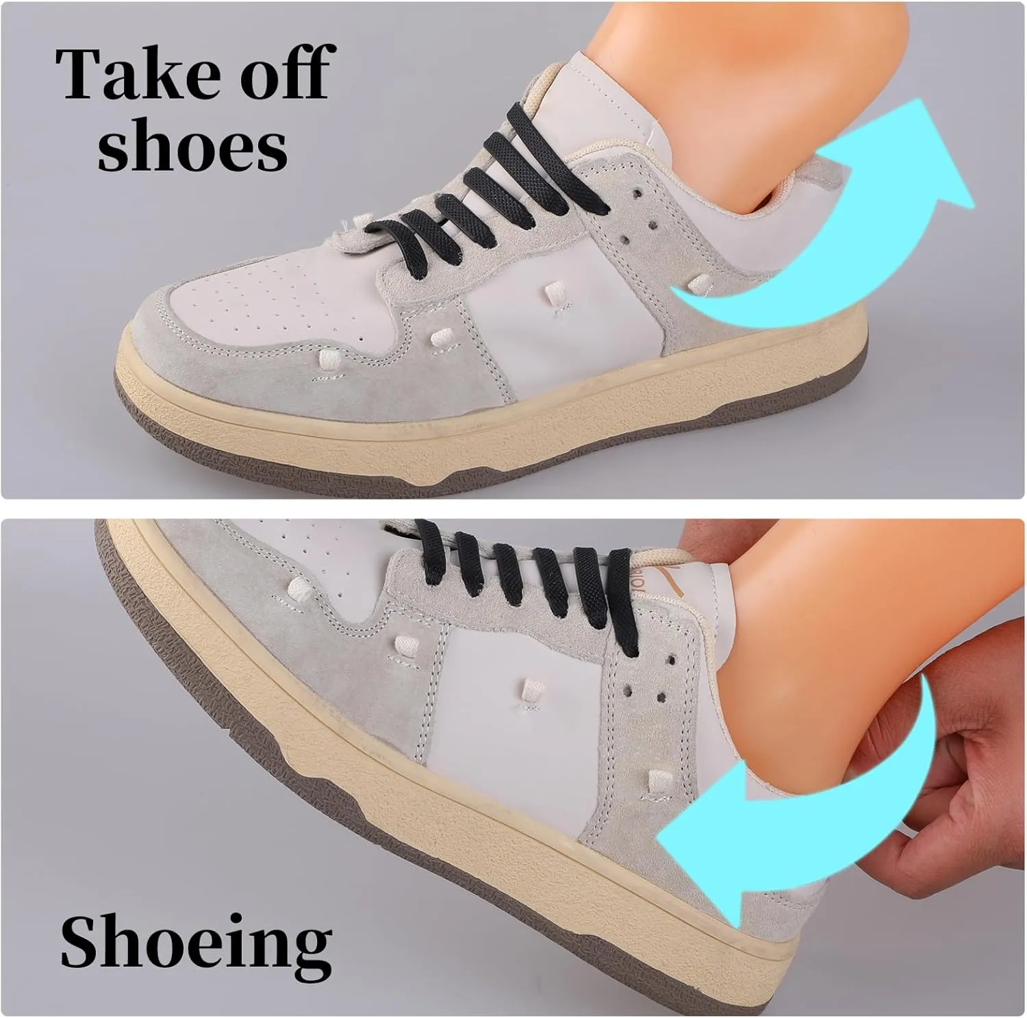 No Tie Shoe Laces Stretchy Silicone Elastic Lazy Shoelaces Rubber Flat Shoe Ties One Size Fits All Kids Adults