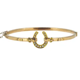 Pearl Horse Shoe Bangle