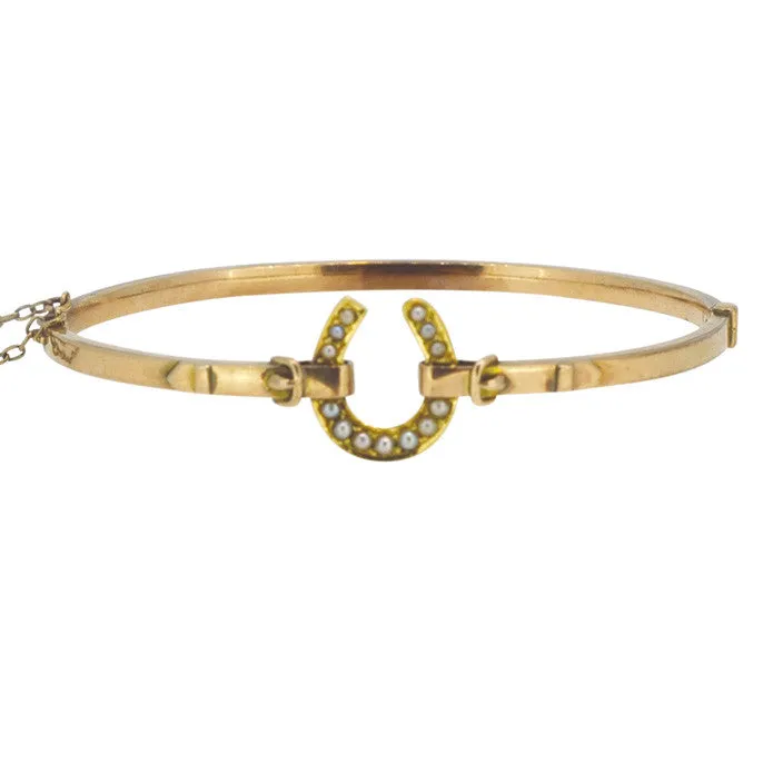Pearl Horse Shoe Bangle