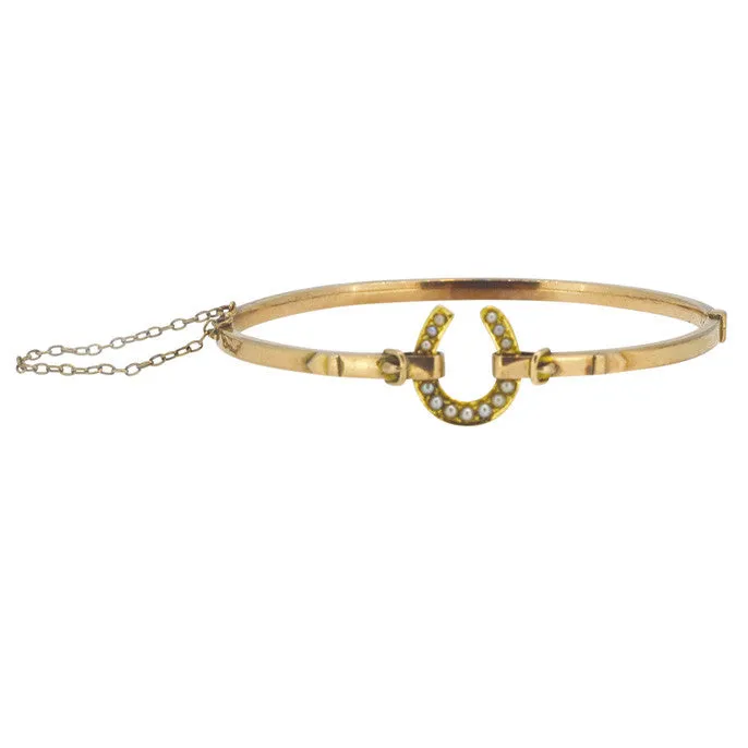 Pearl Horse Shoe Bangle