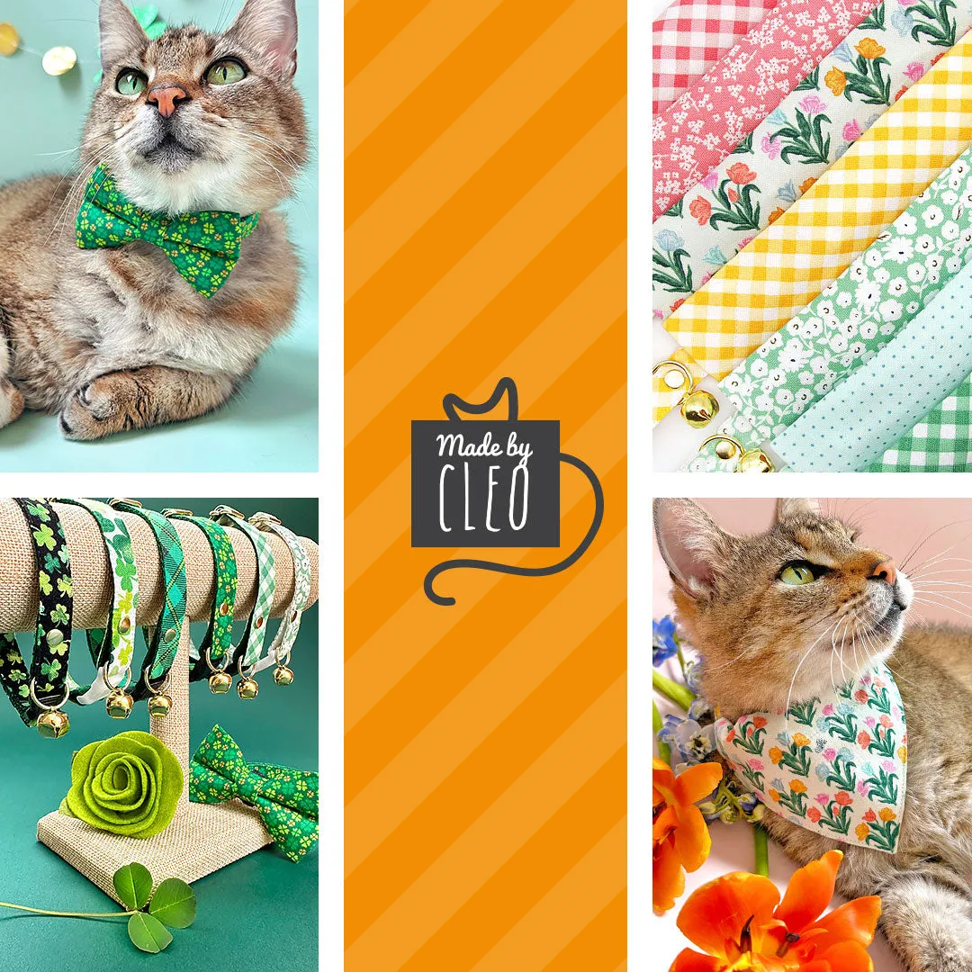 Pet Bow Tie - "Lucky Charmer" - St. Patrick's Day Cat Bow Tie / Irish, Shamrocks / For Cats   Small Dogs (One Size)