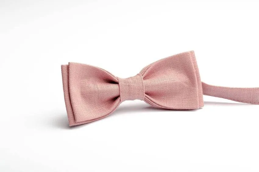 Piggy Pink Linen Bow Tie - Playful Elegance for Every Occasion