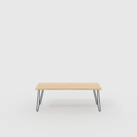 Plywood Bench Seat with Black Hairpin Legs - Plywood Oak - 1200(w) x 400(d)