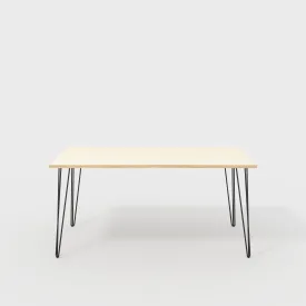 Plywood Table with Black Hairpin Legs - Plywood Birch - 1600(w) x 800(d)