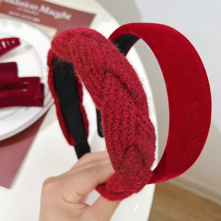 Red Plush Twist Retro Hair Accessories