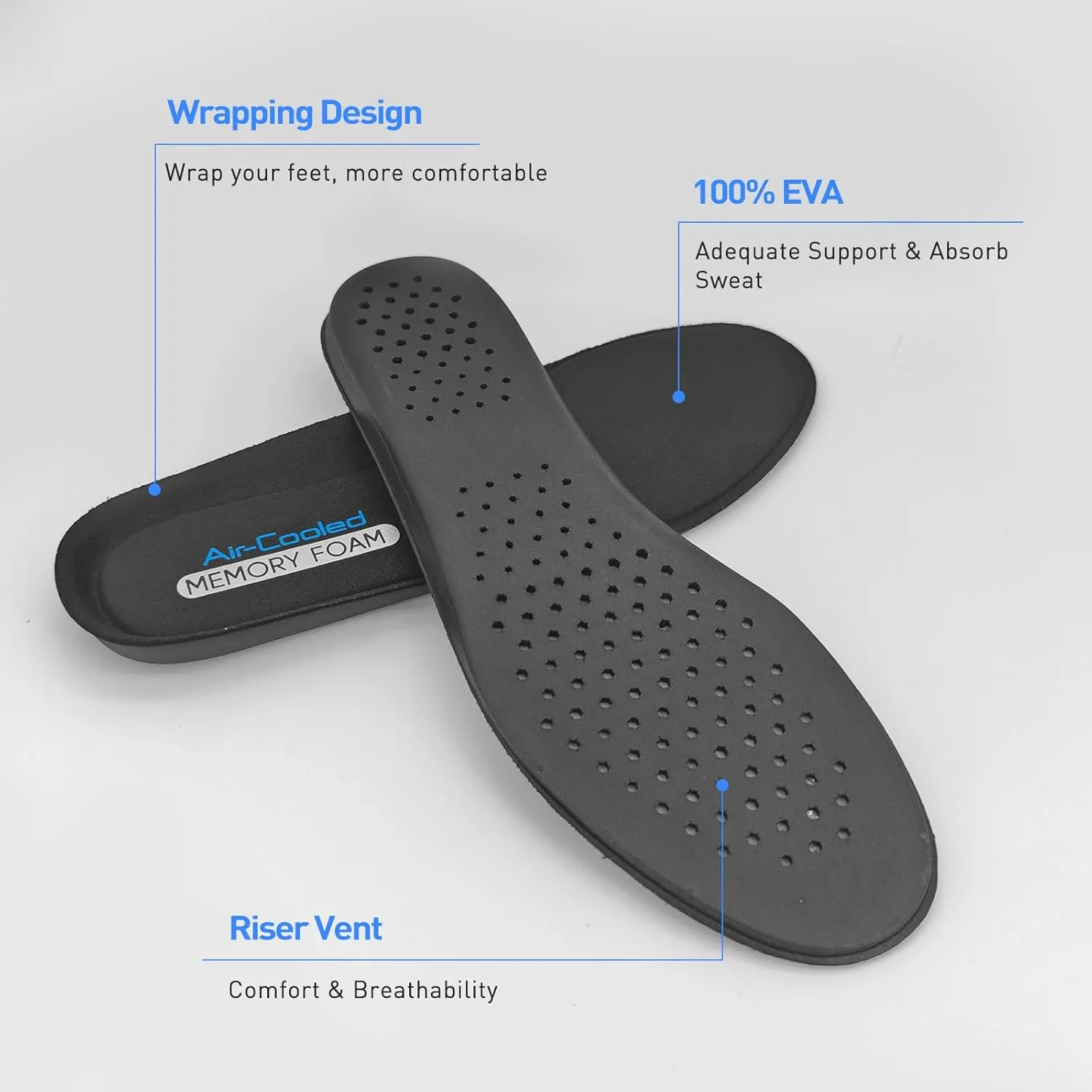 Replacement Shoe Insoles for Skechers Men's Shoes, Memory Foam Footwear Inserts for Comfortable Light-Weight and Cushion Shock Absorbing (US Men10.5-EU44)