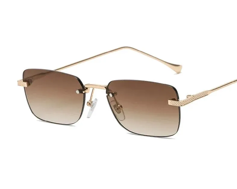 Rimless Square Rectangle Punk Sunglasses