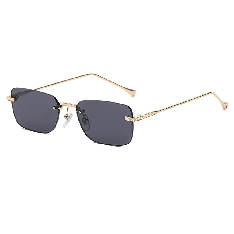 Rimless Square Rectangle Punk Sunglasses