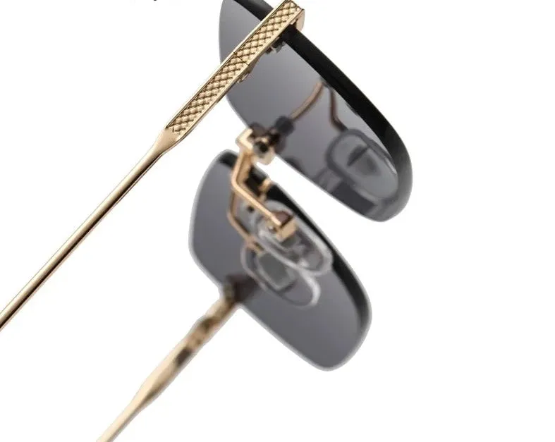 Rimless Square Rectangle Punk Sunglasses