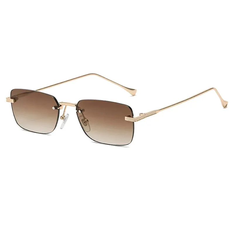 Rimless Square Rectangle Punk Sunglasses