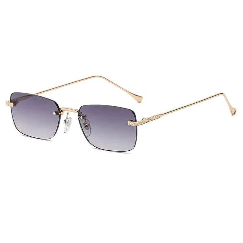 Rimless Square Rectangle Punk Sunglasses