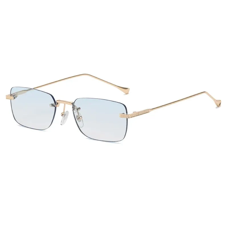 Rimless Square Rectangle Punk Sunglasses