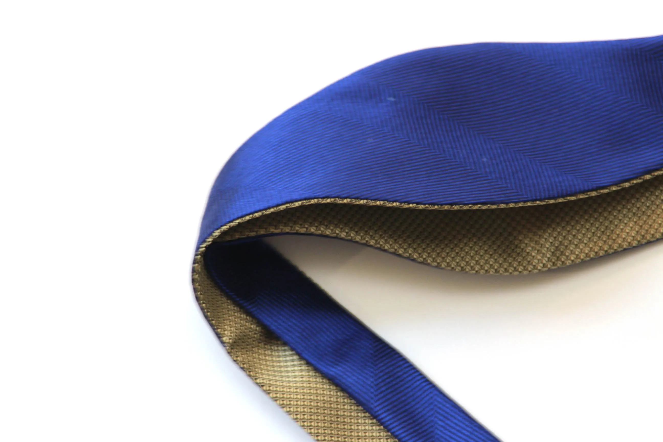 Royal Blue Gold Reversible Self-Tie Bow Tie