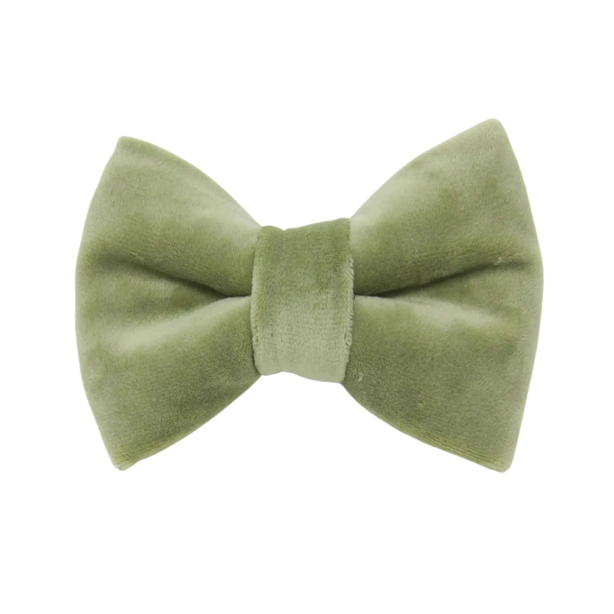 Sage Green Velveteen Dog Bow Tie