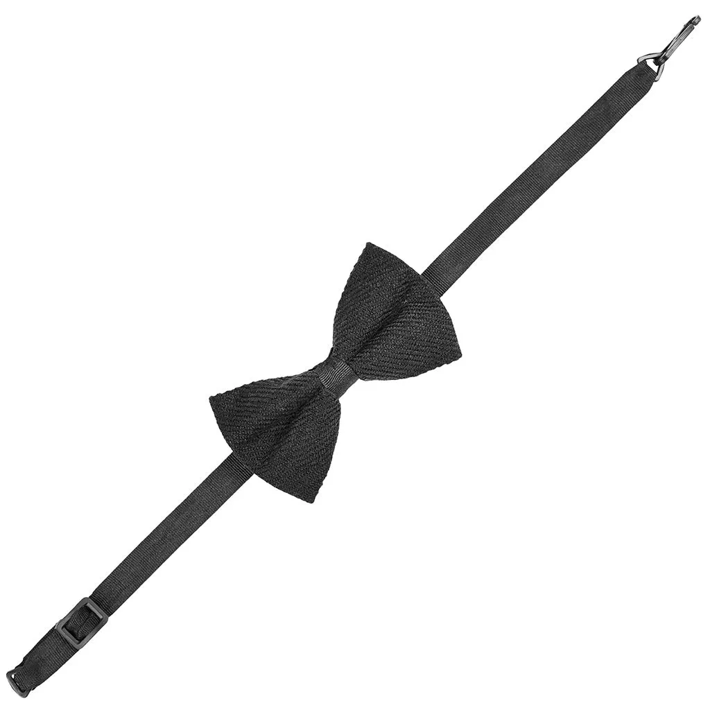 Scottish Bow Tie Tartan Plain Black