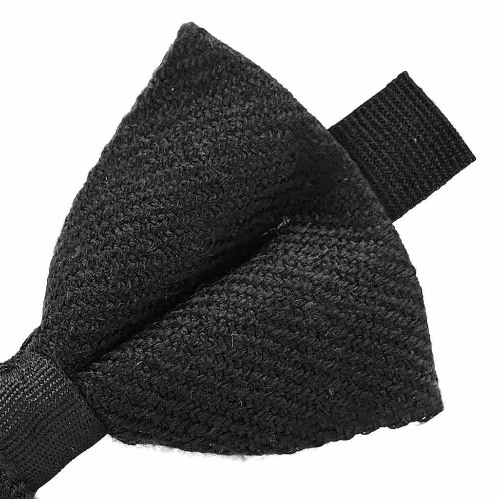 Scottish Bow Tie Tartan Plain Black