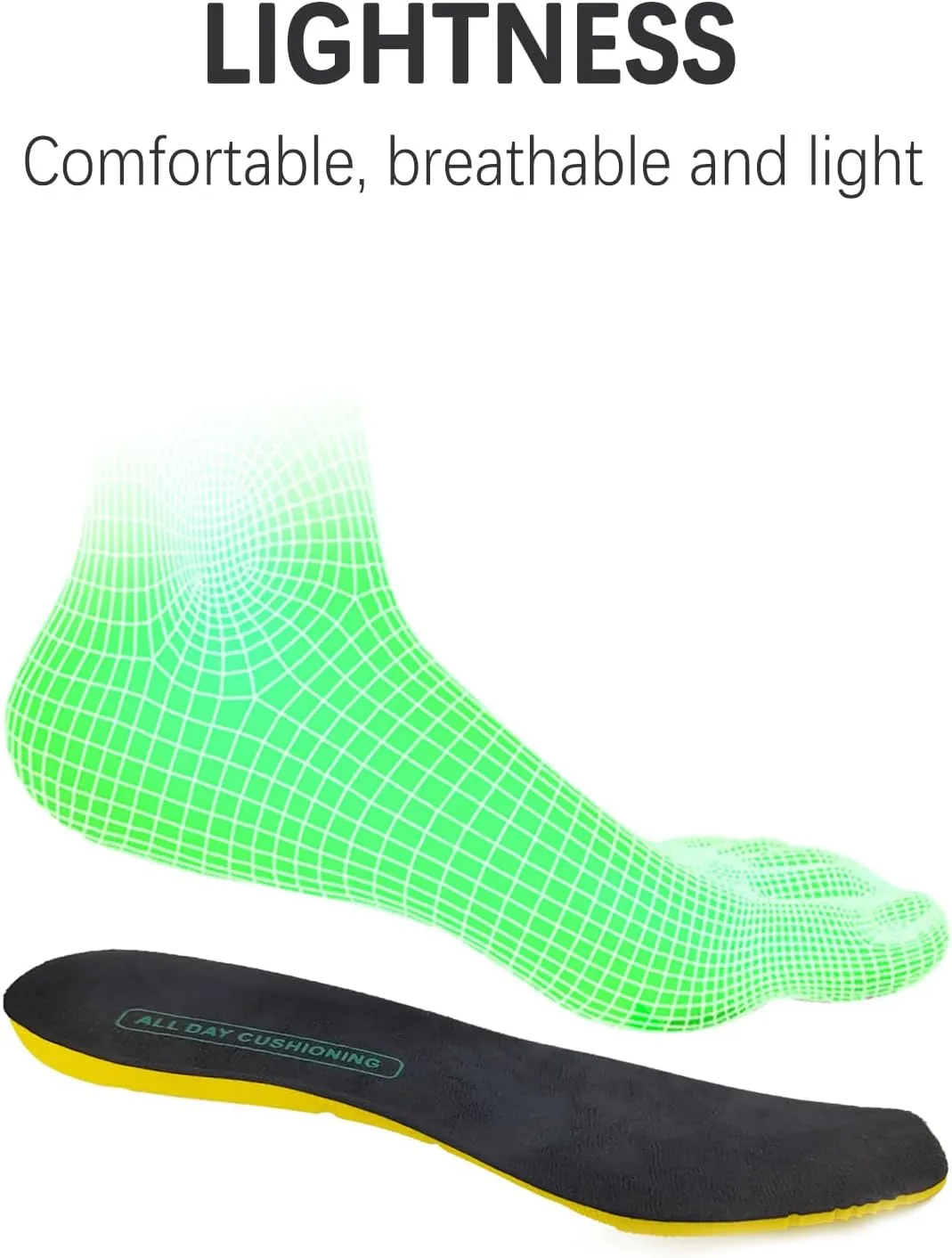 Shoe Insoles Replacement for Ariat Men's Shoes, Memory Foam Square Toe Footwear Inserts for Comfortable Light-Weight and Cushion Shock Absorbing (Men9)