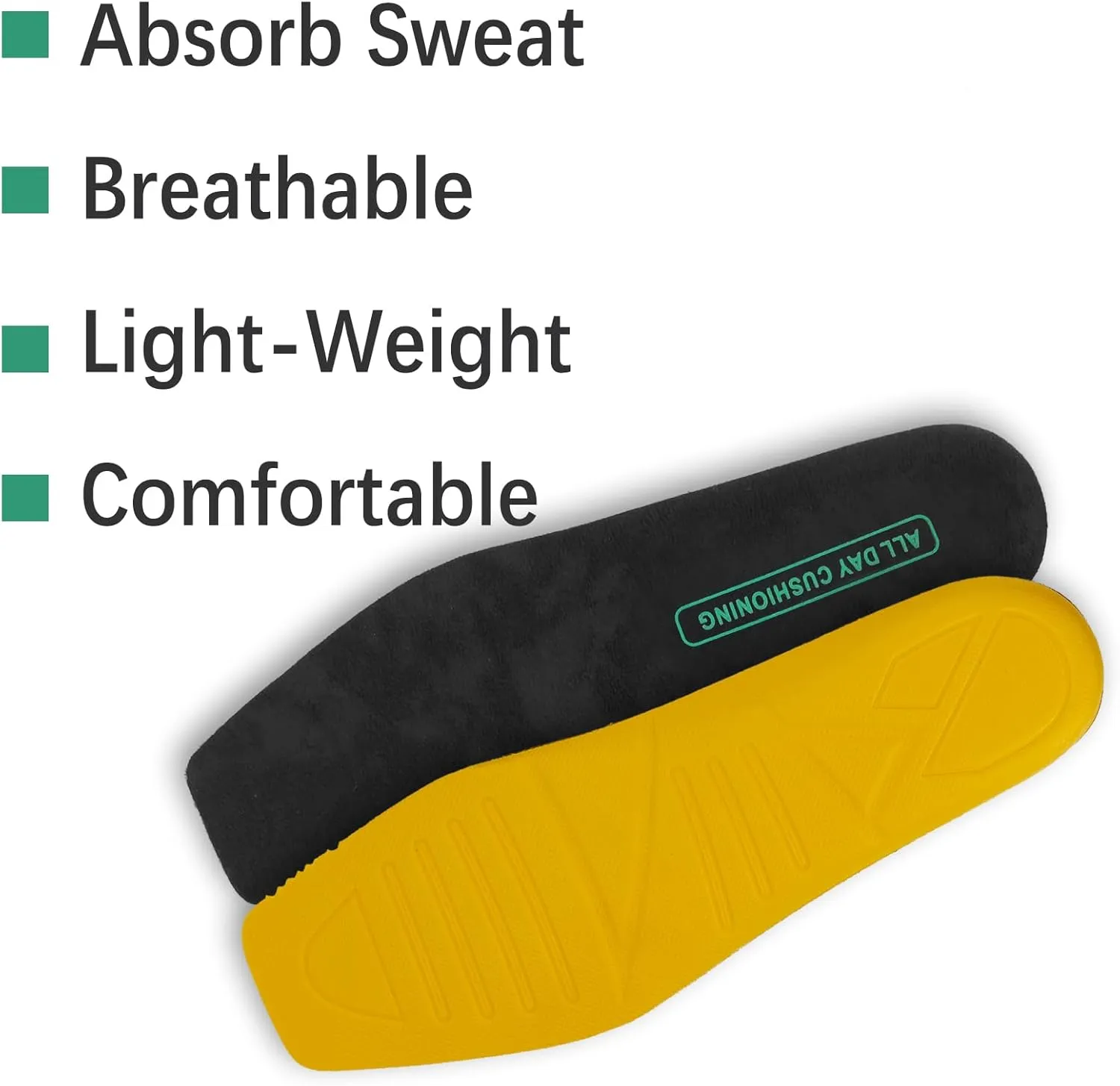 Shoe Insoles Replacement for Ariat Men's Shoes, Memory Foam Square Toe Footwear Inserts for Comfortable Light-Weight and Cushion Shock Absorbing (Men9)