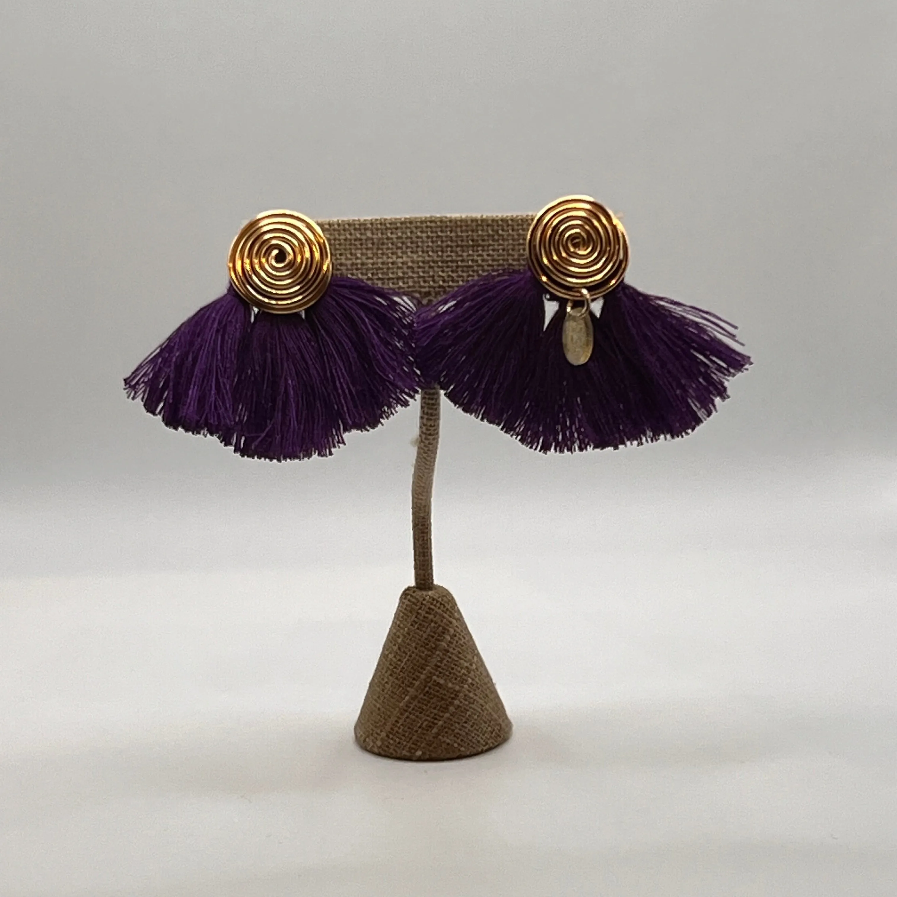 Sibay Studio: Spiral Earring with Tassel