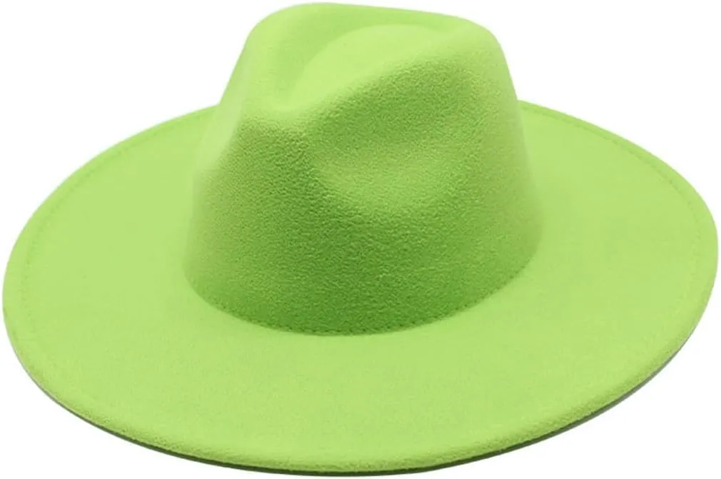 Solid Classic Wide Brim Fedoras Cap Men Women Winter Panama Church Jazz Hat Sombrero Cap