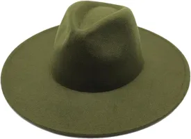 Solid Classic Wide Brim Fedoras Cap Men Women Winter Panama Church Jazz Hat Sombrero Cap