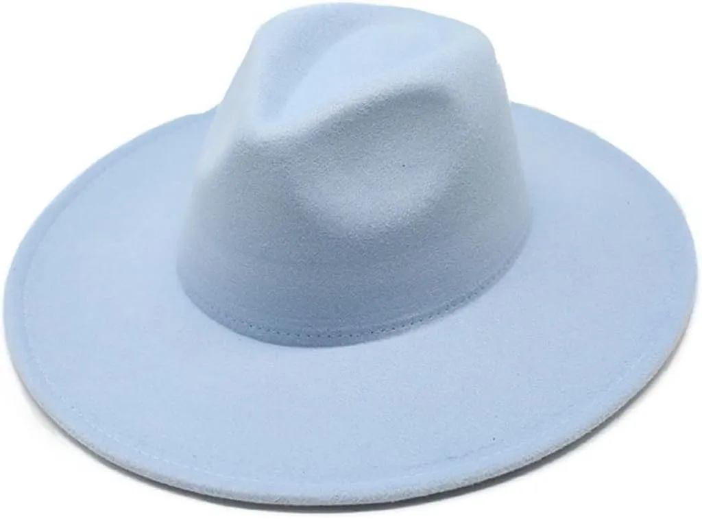 Solid Classic Wide Brim Fedoras Cap Men Women Winter Panama Church Jazz Hat Sombrero Cap