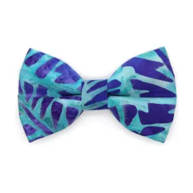 Tropical Cat Bow Tie - "Blue Lagoon" - Blue Bow Tie for Cat / Summer, Beach, Hawaiian, Tiki, Shark, Cool / Cat   Small Dog