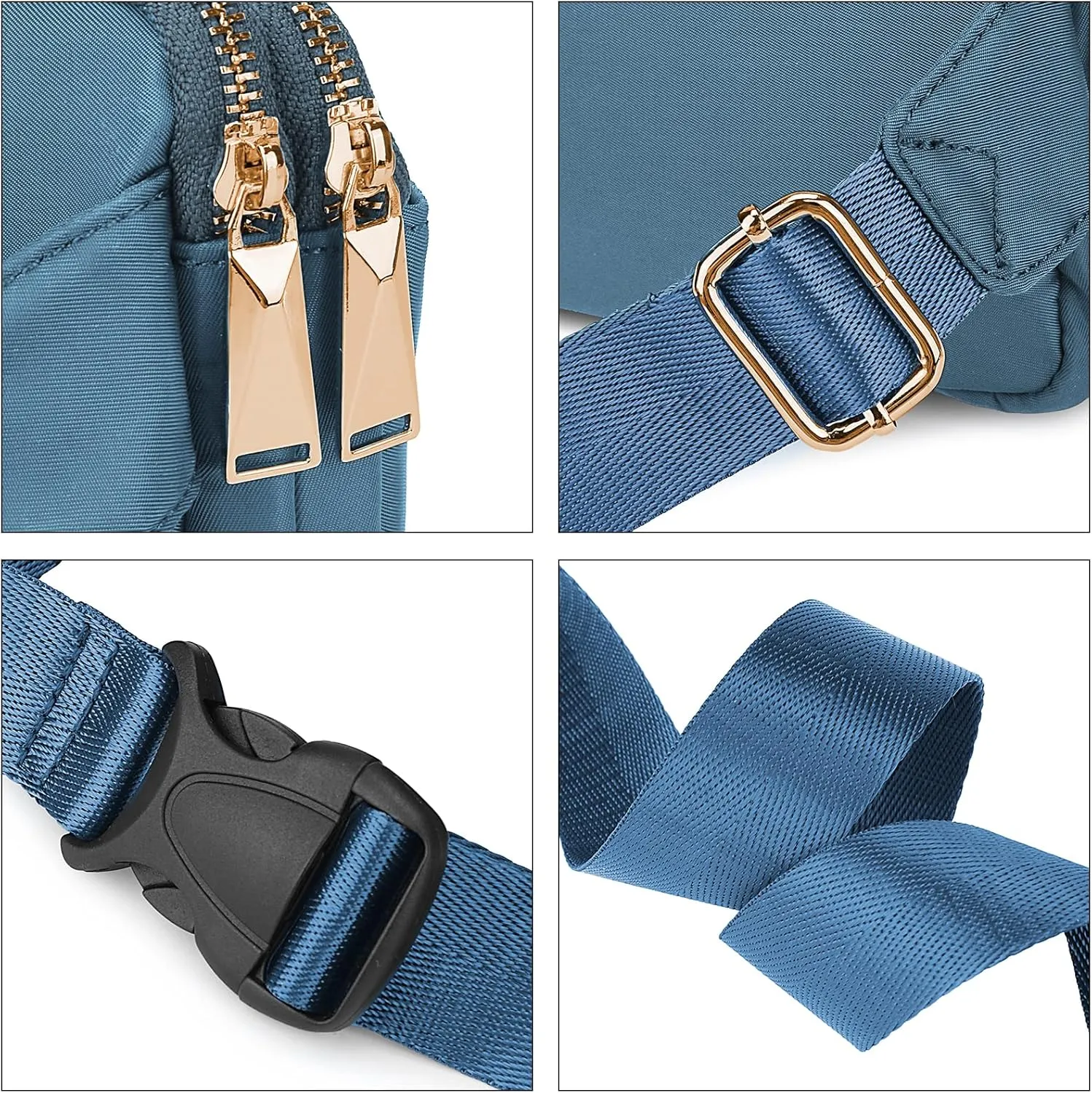 Uromee Fanny Packs for Women Crossbody Belt Bag Nylon Fashion Mini Waist Bag Everywhere Travel Hiking Running Adjustable Strap