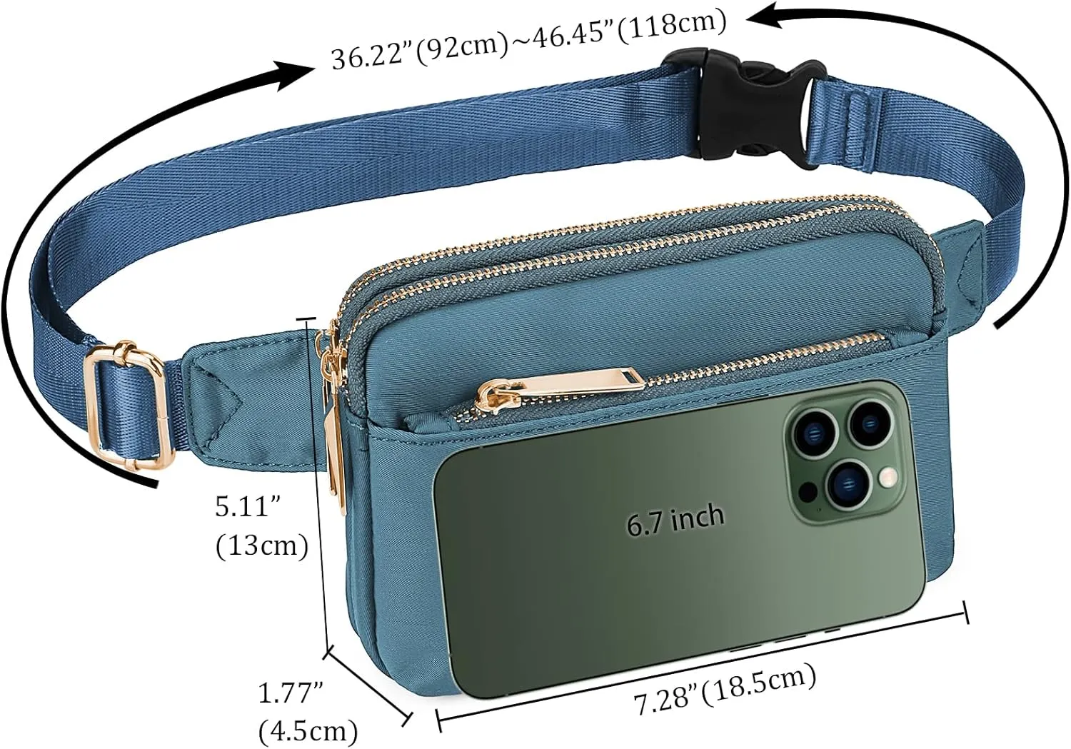 Uromee Fanny Packs for Women Crossbody Belt Bag Nylon Fashion Mini Waist Bag Everywhere Travel Hiking Running Adjustable Strap