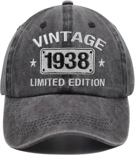 Vintage 1944 1943 1942 1941 1940 1939 1938 1937 1936 1935 Limited Edition Adjustable Embroidered Baseball Cap