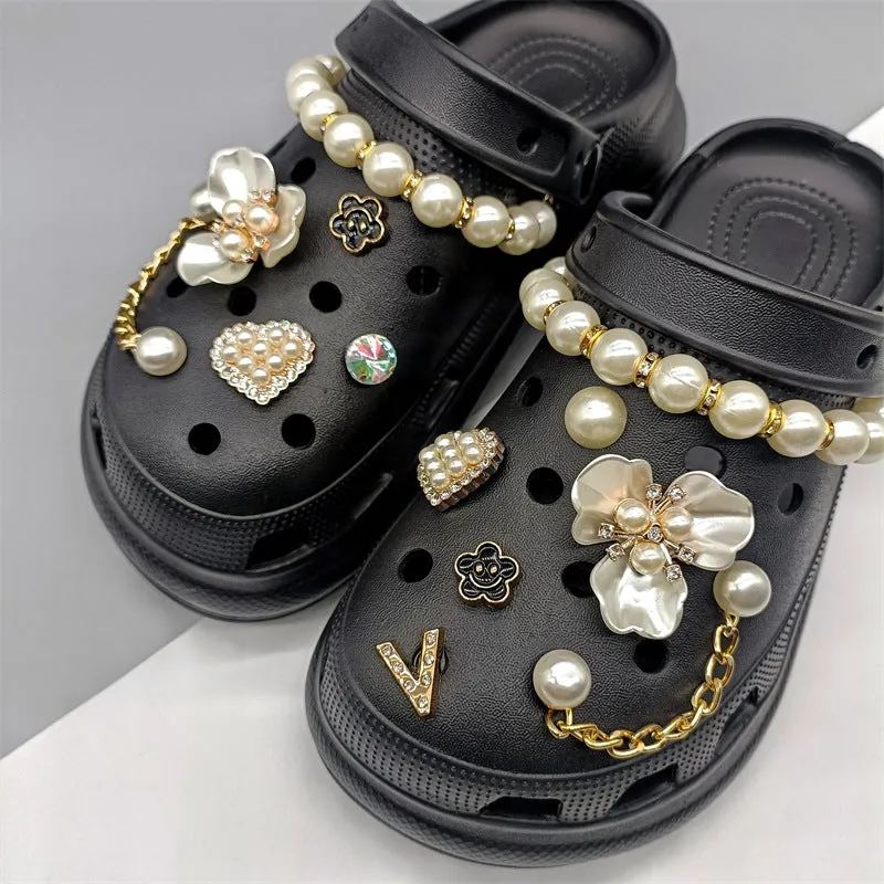 Wholesale Croc Charms accessories diy shoe buckle pearl JDC-CCS-KMD001