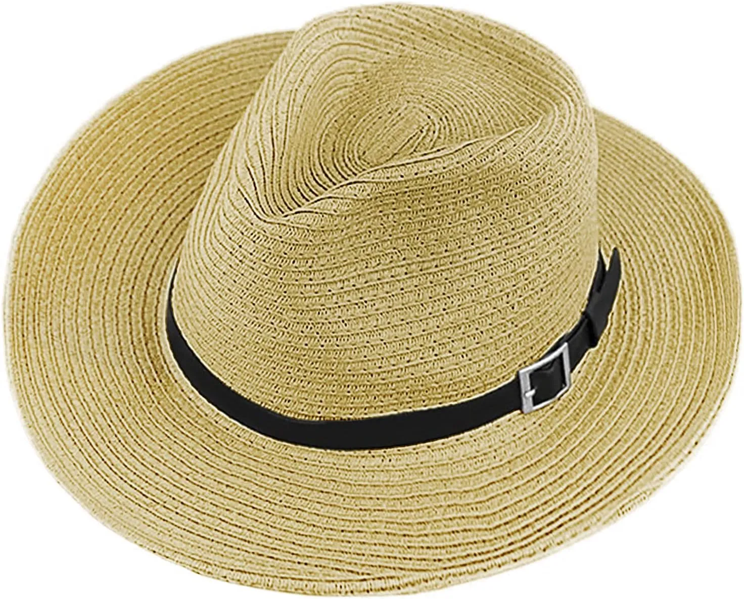 Wide Shapable Brim Straw Cowboy Hat Men Women UV Sun Protection Cowgirl Straw Hat Holiday Travel Panama Fedora Hat Beach Caps