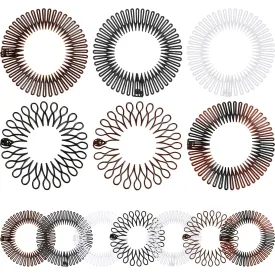 WILLBOND 14 Pcs Flexible Stretch Headbands - Circular Tooth Hair Combs, Plastic Hairbands Holders for Women and Girls, 7 Lovely Colors