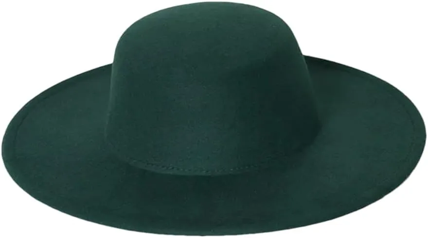Women and Men Brim Fedora Hat Flat Brim Top Jazz Hat Solid Panama Cap Casual Party Church Hat