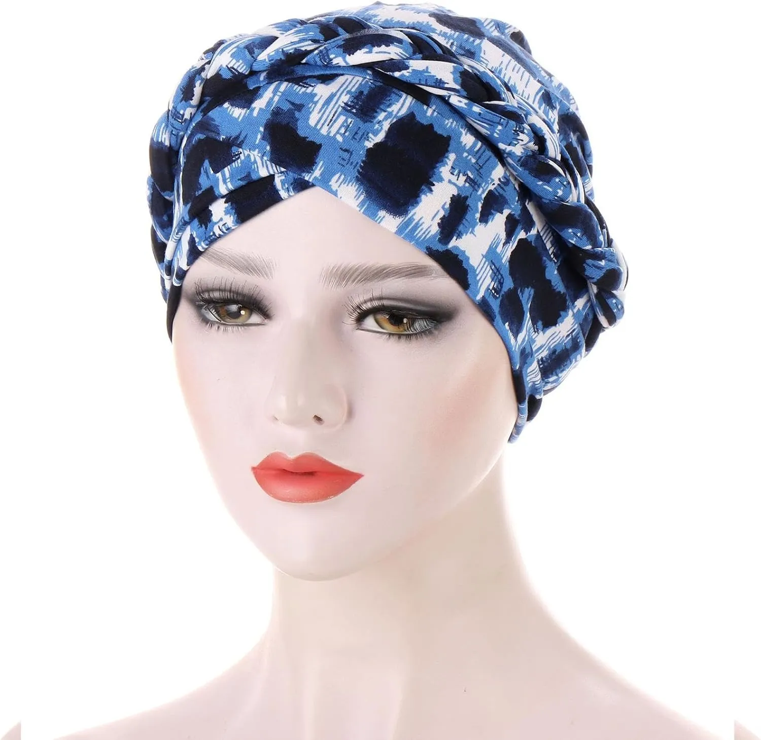 Womens Print Chemo Cancer Cap Braid Hair Cover African Pre-Tied Twisted Head Turbans Hats Head Wraps