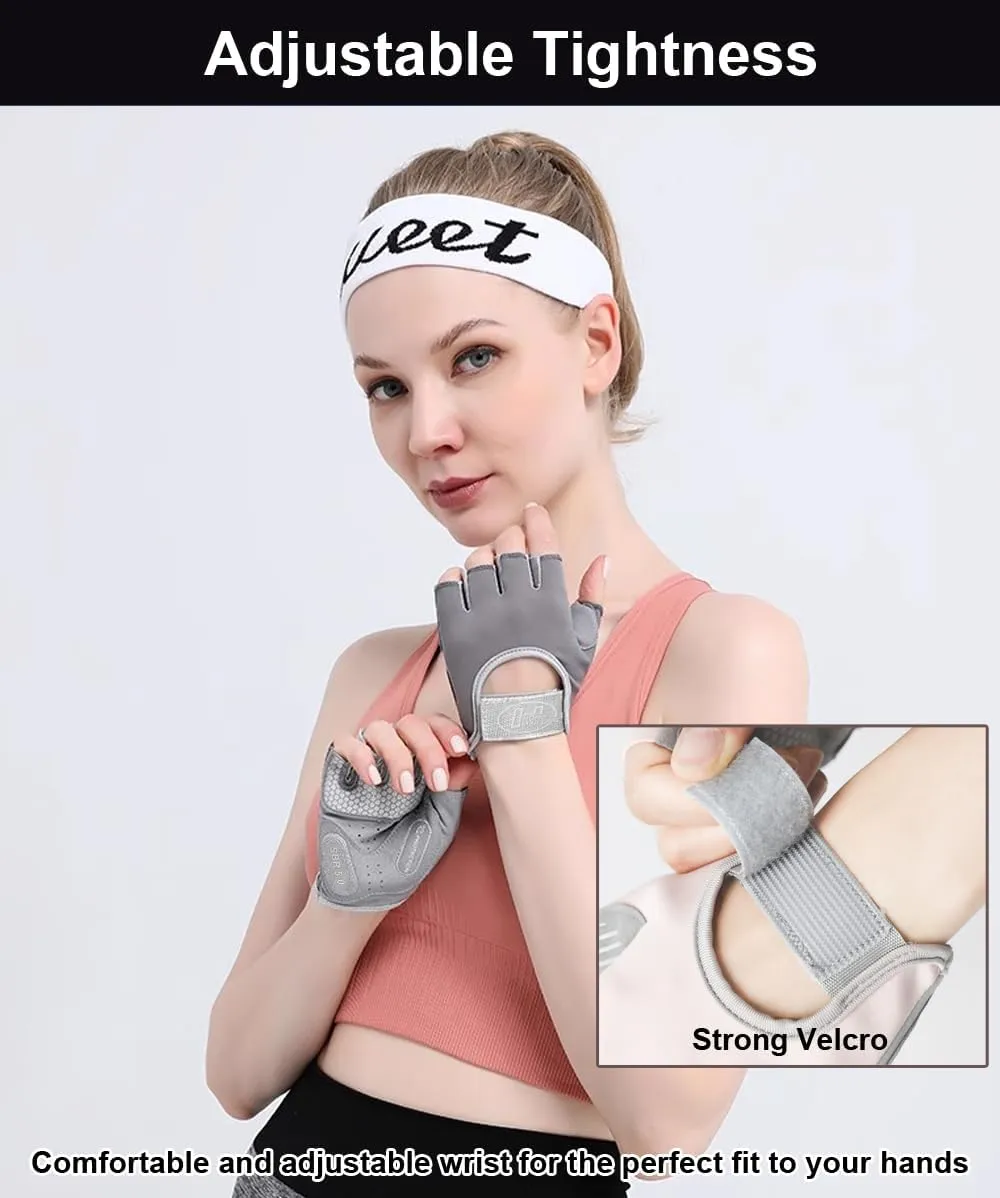 Workout Gloves for Women & Men, Anti-Slip Fingerless Gloves for Weightlifting, Mens Workout Gloves Gym Gloves Fitness Gloves